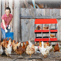 Garvee 6-Compartment Chicken Nesting Box – Poultry Laying Box with Removable Trays for Easy Cleaning, Heavy-Duty Design for Coops & Farmyards – Red