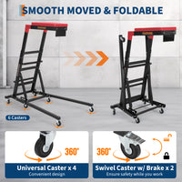 GARVEE Heavy Duty Topside Engine Creeper 181kg Capacity Foldable Height Adjustable 122-168cm Padded Deck Mechanics Creeper with Castors Garage,Black