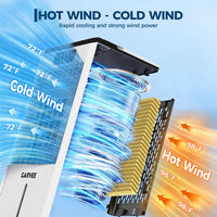 Garvee Evaporative Cooler, 7L (1.54Gal) Portable Air Conditioner Fan with TOUCH SCREEN & Remote Control, 3 Speeds & LED Display, Casters Included, 65W, UK Plug for Bedroom, Office, Home