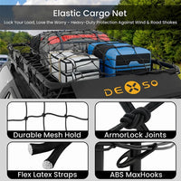 Garvee 46" x 36" x 5" Universal Roof Rack Basket with Cargo Net, Heavy Duty Luggage Holder for SUVs, Trucks, Vehicles, Black, 200 Lbs Capacity