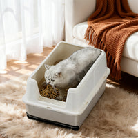 Garvee Stainless Steel Cat Litter Box,Easy to Clean and Odour-Resistant Cat Litter Tray
