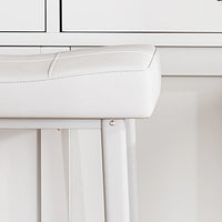 Garvee Set of 4 White Bar Stools – 61cm Counter Height Breakfast Bar Stools – Upholstered Padded Saddle Seat for Kitchen Island – Easy Assembly