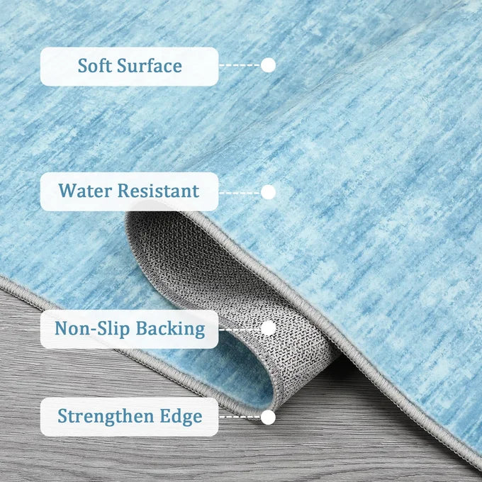 Garvee 200x290cm Modern Neutral Solid Colour Machine Washable Rug Hardwearing Carpet for Living Room Bedroom and Dining Area