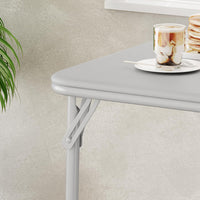 Garvee Grey Portable Square Folding Card Table 85.3 cm (33.6 in) with Soft PU Leather Cushion Top for Dining Living Room and Camping