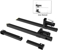 Garvee 109cm Clamp-On Pallet Forks (1100kg) – Heavy Duty Tractor Front Loader Attachment with Adjustable Stabiliser Bar – Quick Attach for Skid Steers