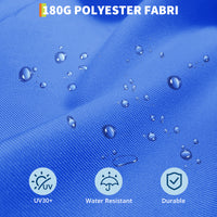 Garvee 4.57m 15ft Rectangular Solar Parasol with LED Lights and Base Included Large Garden Umbrella Crank Handle UV Protection for Patio Backyard Deck Poolside,Navy Blue