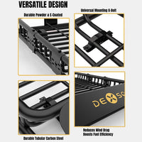 Garvee 46" x 36" x 5" Universal Roof Rack Basket with Cargo Net, Heavy Duty Luggage Holder for SUVs, Trucks, Vehicles, Black, 200 Lbs Capacity