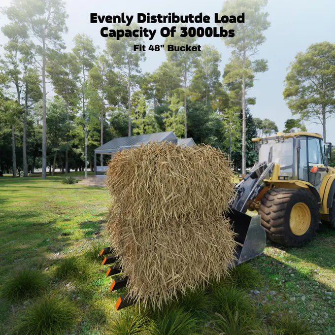 Garvee 107cm Clamp-On Debris Forks for Tractor Buckets, 1134kg 5-Tine Bucket Fork Attachment for Brush, Logs & Yard Cleanup
