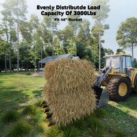Garvee 107cm Clamp-On Debris Forks for Tractor Buckets, 1134kg 5-Tine Bucket Fork Attachment for Brush, Logs & Yard Cleanup