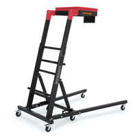 GARVEE Heavy Duty Topside Engine Creeper 181kg Capacity Foldable Height Adjustable 122-168cm Padded Deck Mechanics Creeper with Castors Garage,Black