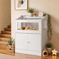 Garvee Clear Hamster Cage with Storage Cabinet Acrylic Panels Ventilated Small Animal Enclosure for Hamsters Hedgehogs and Small Pets 80x40x108 cm
