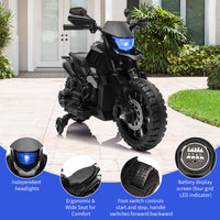 Garvee Electric Ride-On Motorcycle for Kids – 6V Battery Powered Motorbike with Training Wheels, Headlight, wireless Music, 2-5 MPH, Ideal Gift for Boys & Girls Age 3+, Black
