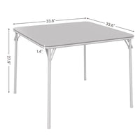 Garvee Grey Portable Square Folding Card Table 85.3 cm (33.6 in) with Soft PU Leather Cushion Top for Dining Living Room and Camping