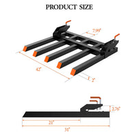 Garvee 107cm Clamp-On Debris Forks for Tractor Buckets, 1134kg 5-Tine Bucket Fork Attachment for Brush, Logs & Yard Cleanup