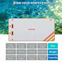 Garvee Orange 180 x 150 cm Inflatable Floating Dock Pontoon Swim Platform with Non Slip EVA Pad Electric Air Pump and Rope Ladder for Lake Pool and Beach