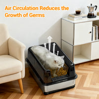 Garvee Stainless Steel Cat Litter Box,Easy to Clean and Odour-Resistant Cat Litter Tray