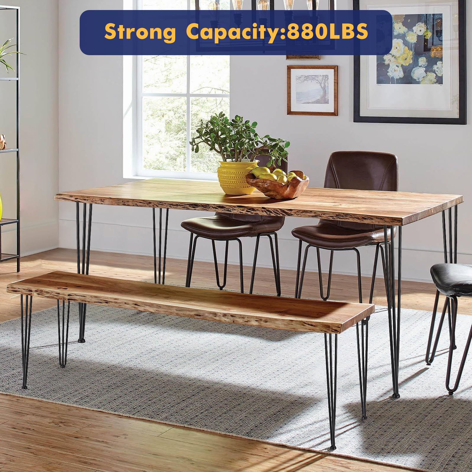 Garvee Heavy Duty Metal Table Legs 36 Inch - Sturdy Square Tube Design, Perfect for Coffee Tables, Durable Construction, Easy to Install, Set of 4 for Versatile Furniture Replacement