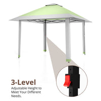 Garvee 396 x 396cm Canopy Tent Pop Up Gazebo With Mosquito Netting For Backyard Parties BBQs Olive Green