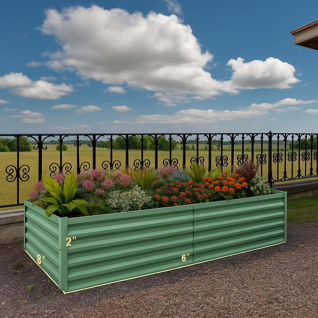 Garvee 180x90x60cm Galvanised Metal Raised Garden Bed – Extra Deep Rust-Proof Steel Planter Box – Open Bottom Design for Outdoor Veg & Plants