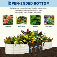 Garvee 2-Pack 244*61*46 cm Galvanised Metal Raised Garden Beds Large Deep Planter Boxes for Allotments, Vegetables & Flowers Beige