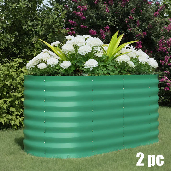 Garvee 2-Pack 122*61*61 cm Galvanised Metal Raised Garden Beds Large Deep Planter Boxes for Allotments, Vegetables & Flowers Green