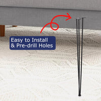 Garvee Heavy Duty Metal Table Legs 36 Inch - Sturdy Square Tube Design, Perfect for Coffee Tables, Durable Construction, Easy to Install, Set of 4 for Versatile Furniture Replacement