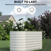 Garvee 2-Pack 122*61*61 cm Galvanised Metal Raised Garden Beds Large Deep Planter Boxes for Allotments, Vegetables & Flowers Beige