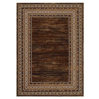 Garvee 200 × 290 cm Red-Brown Washable Bordered Area Rug, Non Slip Low Pile Non Shedding Rug, Modern Distressed Geometric Rug for Living Room Dining Room Bedroom