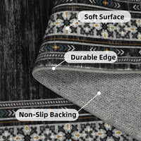 Garvee 200 × 290 cm Dark Grey Washable Bordered Area Rug, Non Slip Low Pile Non Shedding Rug, Modern Distressed Geometric Rug for Living Room Dining Room Bedroom