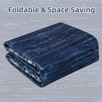 Garvee 120 × 170 cm Navy Blue Washable Bordered Area Rug, Non Slip Low Pile Non Shedding Rug, Modern Distressed Geometric Rug for Living Room Dining Room Bedroom