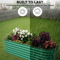Garvee 2-Pack 244*61*46 cm Galvanised Metal Raised Garden Beds Large Deep Planter Boxes for Allotments, Vegetables & Flowers Green