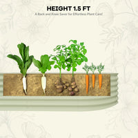 Garvee 2-Pack 244*61*46 cm Galvanised Metal Raised Garden Beds Large Deep Planter Boxes for Allotments, Vegetables & Flowers Beige