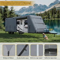 Garvee Heavy Duty 7-Ply RV Cover Waterproof Camper Motorhome Shield 549x266.7x274.32cm Light Grey