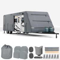 Garvee Heavy Duty 7-Ply RV Cover Waterproof Camper Motorhome Shield 549x266.7x274.32cm Light Grey
