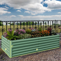 Garvee 2PCS Raised Garden Bed 240x120x60cm Galvanized Outdoor Planter Box for Vegetables and Flowers Extra Deep Metal Garden Bed with Safety Rubber Edging Green