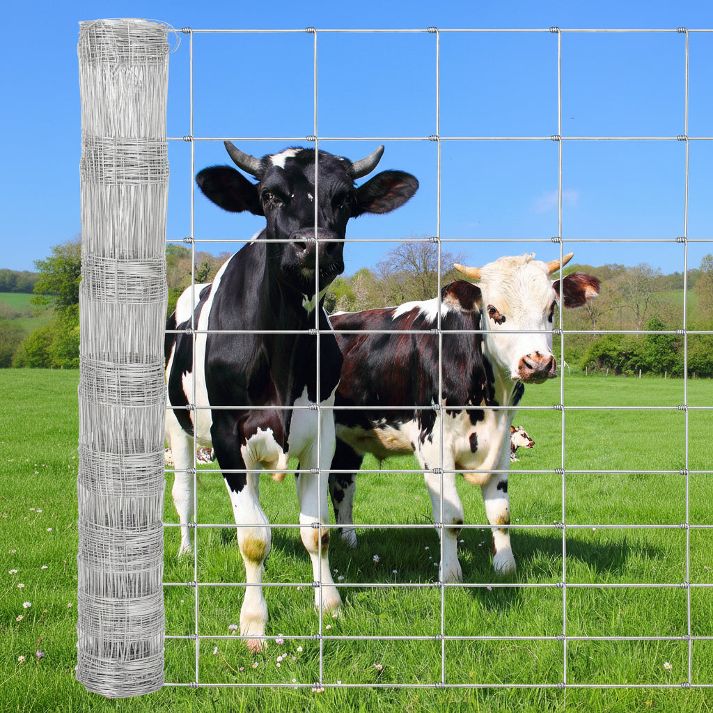 Garvee 6ft x 328ft Cattle Fence Heavy Duty Galvanized Wire Fencing for Hog Goat Sheep Deer Yard Protection