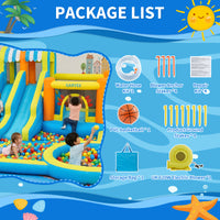 Garvee 9 in 1 Inflatable Water Slide Park for Backyard Dual Racing Slides Climbing Wall Trampoline Splash Pool 483x381x242 cm