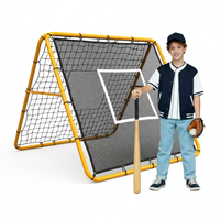Garvee Rebounder Net 122 x 122 cm Adjustable Soccer and Baseball Pitch Back Net Multi Sport Practice Trainer for Backyard Yellow