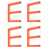 Garvee 3 Tier Timber Storage Rack Heavy Duty Steel Workshop Garage Wood Wall Organiser Orange