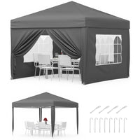 Garvee 3x3m Pop-Up Gazebo with 4 Sidewalls – Heavy-Duty Waterproof Garden Marquee, 420D UV50+ Canopy with Adjustable Height for Outdoor Events
