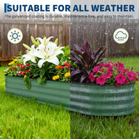 Garvee 2-Pack 244*61*46 cm Galvanised Metal Raised Garden Beds Large Deep Planter Boxes for Allotments, Vegetables & Flowers Green