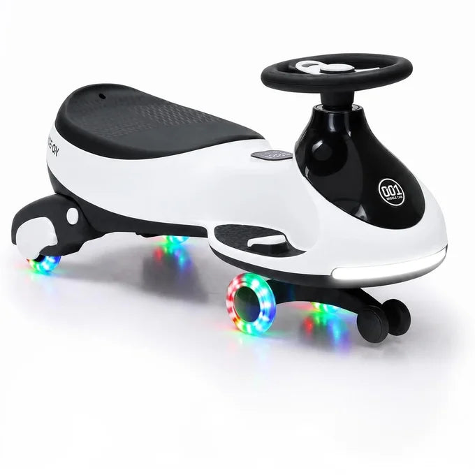 Garvee 12V 2-in-1 Electric Wiggle Car for Kids with Music, Ride On Twist Toy for Toddlers Aged 2.5+ (Up to 30kg) - 78 x 31 x 40 cm