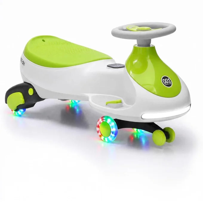 Garvee 12V 2-in-1 Electric Wiggle Car for Kids (Grey), Ride On Twist Toy for Toddlers Aged 2.5+ (Up to 30kg) - 78 x 31 x 40 cm